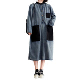 Vestido vaquero urbano con patchwork